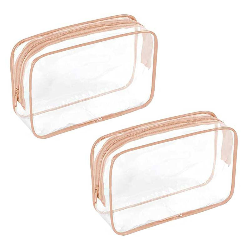 2 Pcs Portable Clear Makeup Bags With Zippers_voghion.com