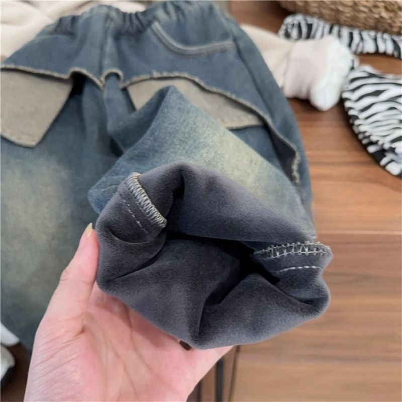 Kid's Clothing Children's jeans pants straight casual loose ripped washed children's jeans pants straight casual loose_voghion.com