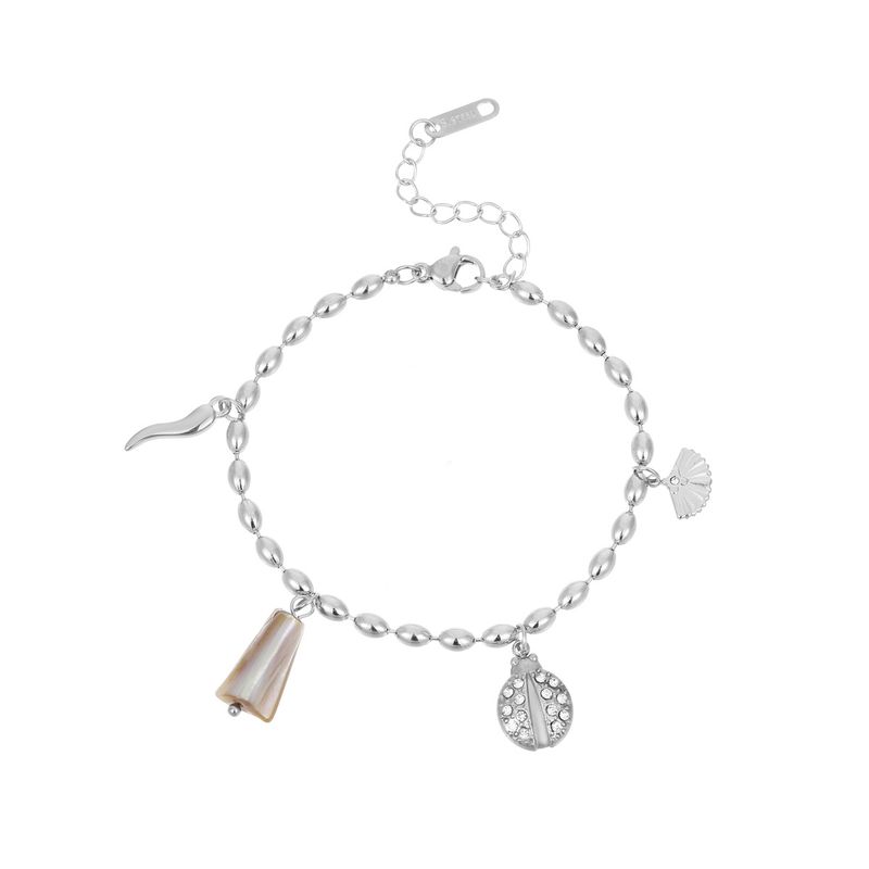 Cross Border European And American Bracelets Niche Design Beaded Ocean Style Bracelets Stainless Steel Stacking Bracelets Female Fashion Simple_voghion.com