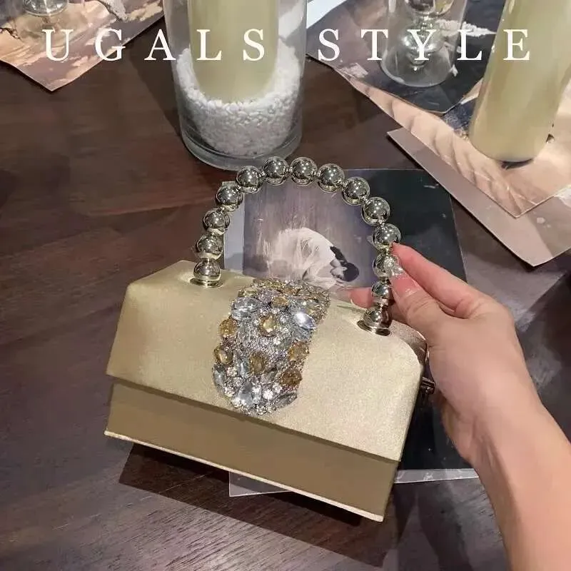 Borsa a mano da donna in raso, con cristalli quadrati e brillanti, con strass, da sera, per matrimonio, festa, pochette, borsa a tracolla_voghion.com