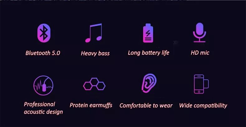 Wireless Headphones Bluetooth 5.0 USB Adaptor Stereo Headset Foldable Helmet Earbuds with Mic for Samsung Xiaomi TV_voghion.com