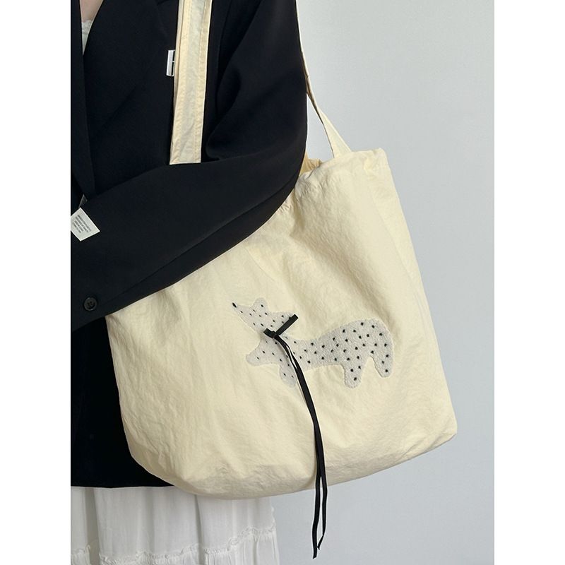 Borsa a tracolla in nylon, nuova borsa tote ricamata di grande capacità, autunno/inverno, borsa da pendolare in tela_voghion.com