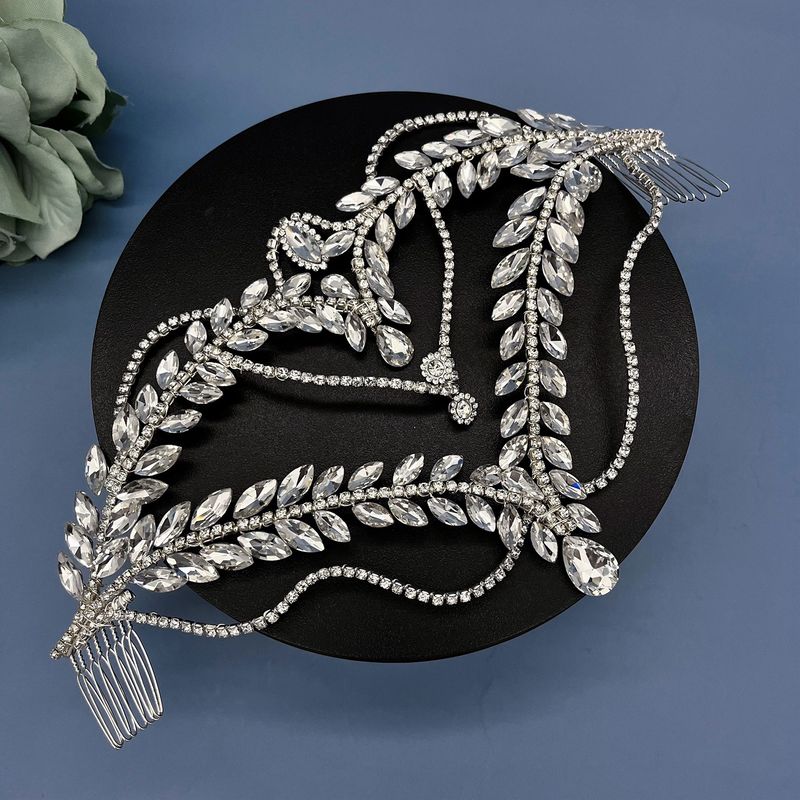 Elegante pettine per capelli da sposa con design a due punte, copricapo fatto a mano con strass di cristallo per donna, perfetto per matrimoni e occasioni speciali_voghion.com