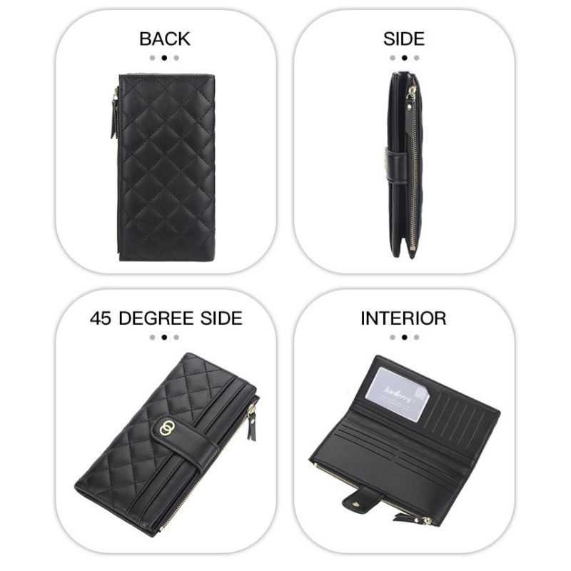 2024 lange Plaid Frauen Zipper Top Qualität Weiche PU Leder Geldbörsen Karte Halter Weibliche Geldbörse Brieftasche Für Mädchen_voghion.com