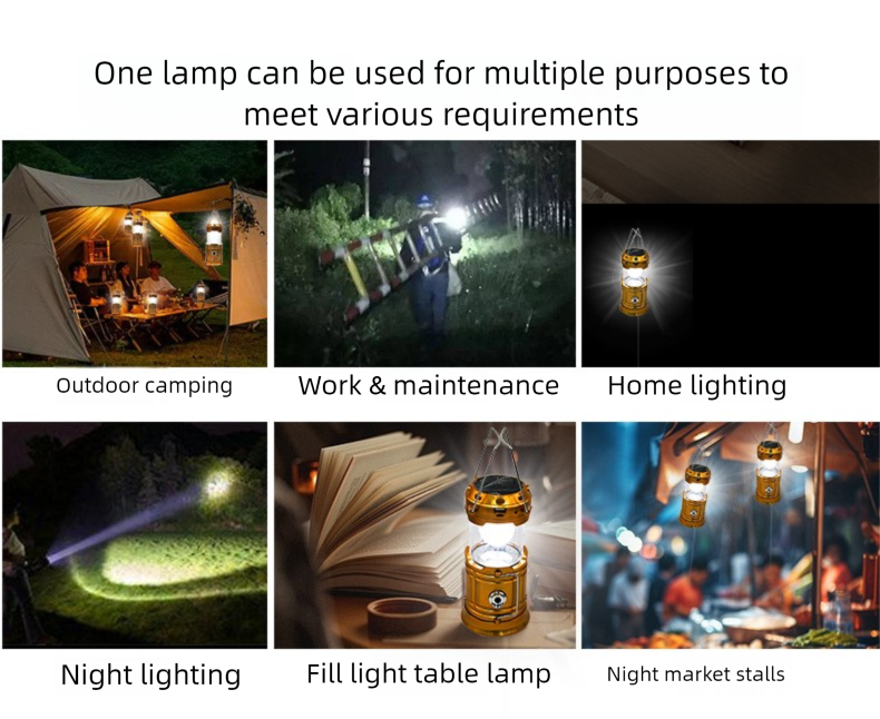 5800 Solar Powered Multifunctional Handheld Lantern Outdoor Emergency Tent Illumination Lamp Camping Light_voghion.com