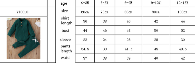 Oblačila za dojenčka Jesensko-zimski otroški dvodelni kombinezon z dolgimi rokavi za fantke in punčke s spodnjim delom hlač_voghion.com