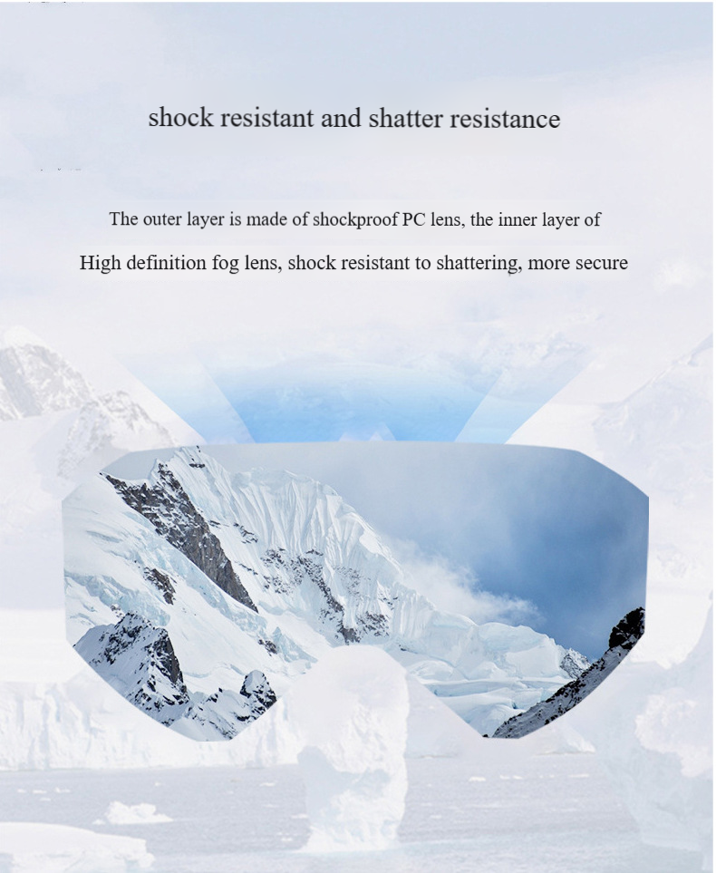 Ochelari de schi unisex, ochelari de drumeție cu protecție dublă pentru ceață, ochelari de schi anti-vânt și zăpadă, miopie_voghion.com