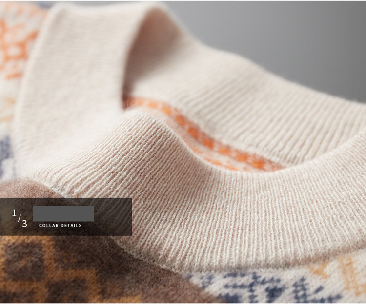Lichte volwassen stijl heren kerst jacquard kasjmier trui casual jeugd leeftijd reducerend onderkant shirt casual warme kasjmier trui_voghion.com
