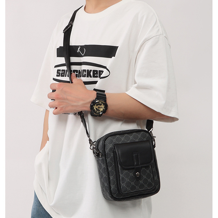 Pu Flip Vertikale Umhängetasche All Match Handy Kleine Umhängetasche Modemarke Herrentasche_voghion.com