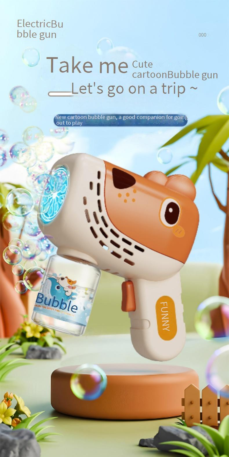 Automatikus buborékfújó pisztoly - Elektromos kézi buborékfújó gép lányoknak (új vírusos játék ajándék)_voghion.com