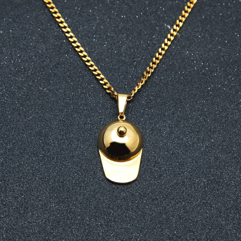 Collier pendentif homme en acier inoxydable – Chaîne longue tendance hip-hop pour un style décontracté et streetwear. Accessoires pour pulls longs._voghion.com