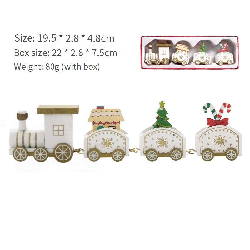 Christmas Hand-Painted Wooden Train Ornament - Festive Holiday Decor For Kids & Home - Unique Gift For Children_voghion.com