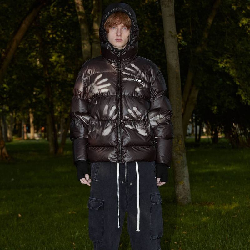 Piumino con cappuccio unisex streetwear - Design a doppio cappuccio di ispirazione russa, imbottitura in cotone invernale, vestibilità oversize per la moda urbana_voghion.com