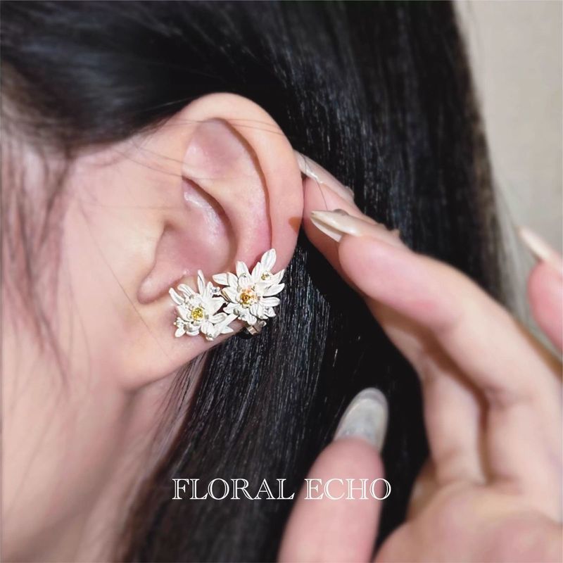 Epiphyllum Ohrstecker Selbstgemachtes leichtes Luxusdesign High-End Neue Ohrstecker Ohrknochenclips_voghion.com