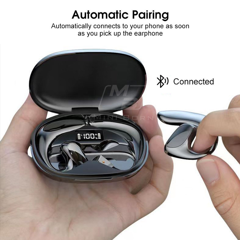 Mini Born TWS Bluetooth Earphone Bone Conduction Headphones Ear hook Earphones LED Display Earphone 65ms Low Latency Gaming Headphones Non-In-Ear Hea_voghion.com