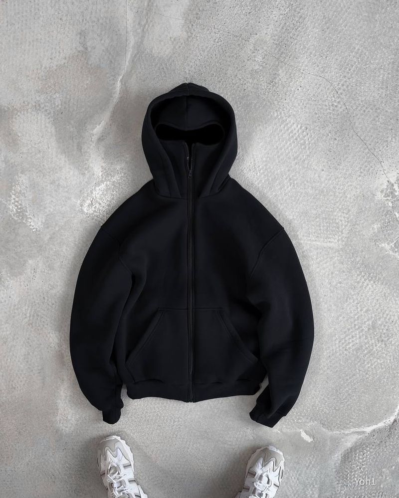 Men's Zip-Up Hoodie With Double-Layer Face Mask - Streetwear Pullover For Hip-Hop Fashion (Black/Grey/White, S-XXXL)_voghion.com