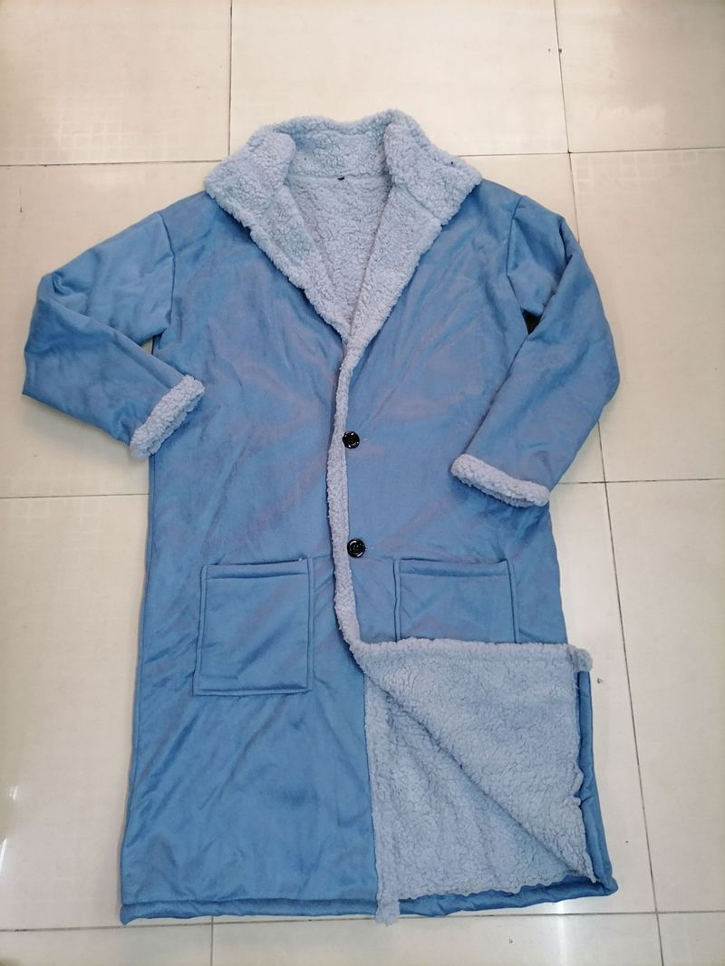 Men's Clothing Men's Long Suede Leather Faux Shearling Coat - Winter Warm Fleece Lined Jacket With Multiple Pockets (Red, Black, Blue, Camel)_voghion.com