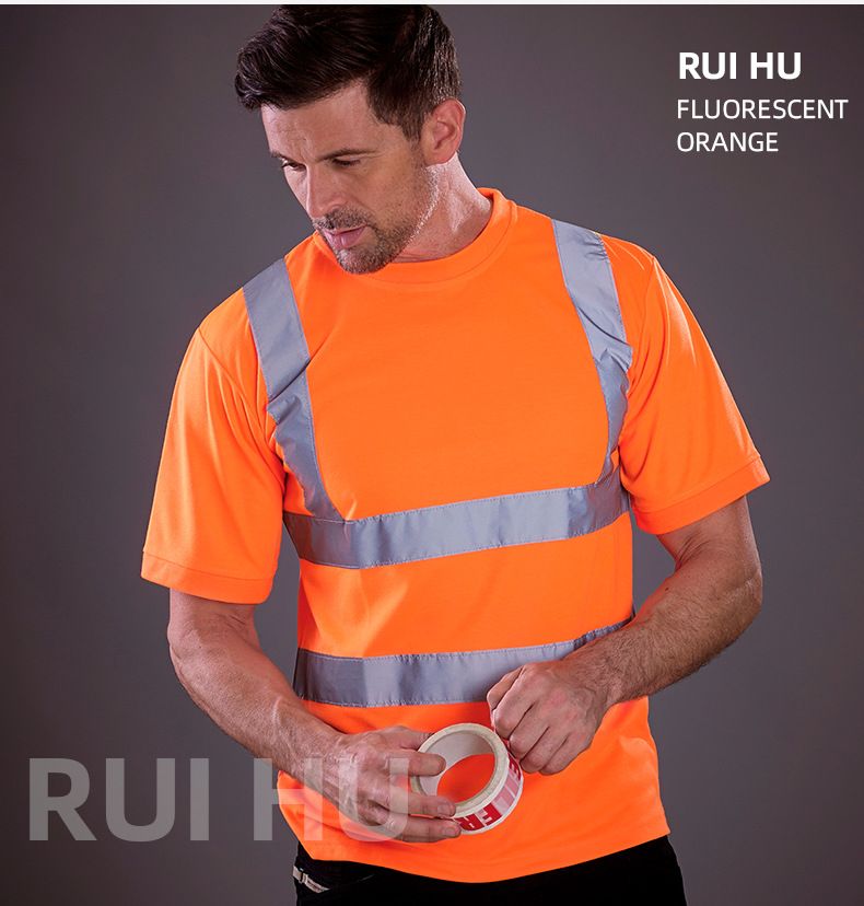Round Neck T-shirt In Stock For Construction, Warehousing, Road Safety, Reflective Clothing, Short Sleeved Summer_voghion.com