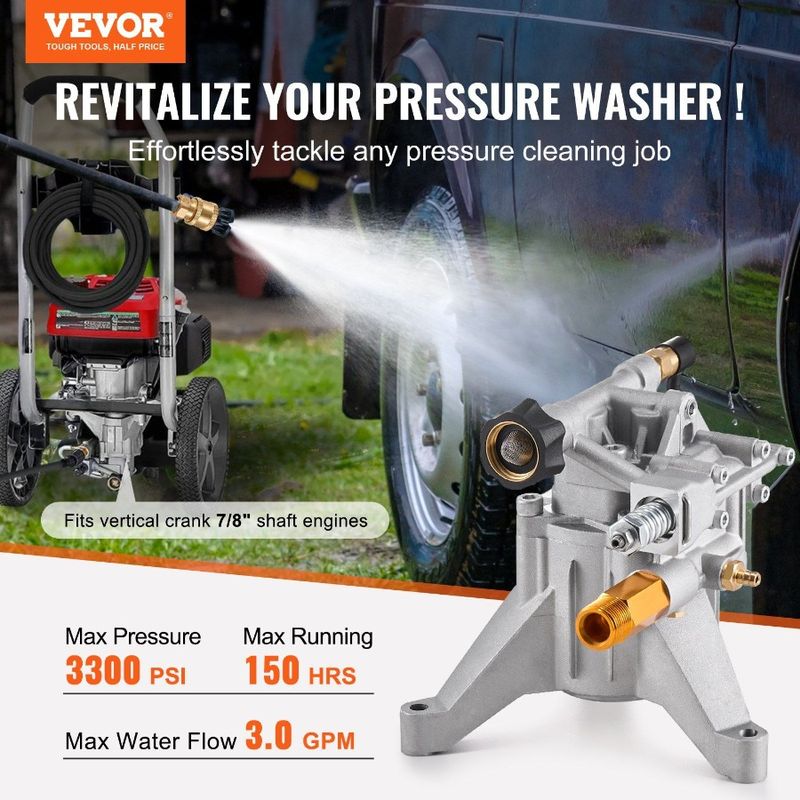 Con albero da 3,0 GPM, pompa da 3300 PSI, ugelli per idropulitrice verticale a pressione da 8, 5, 7_voghion.com
