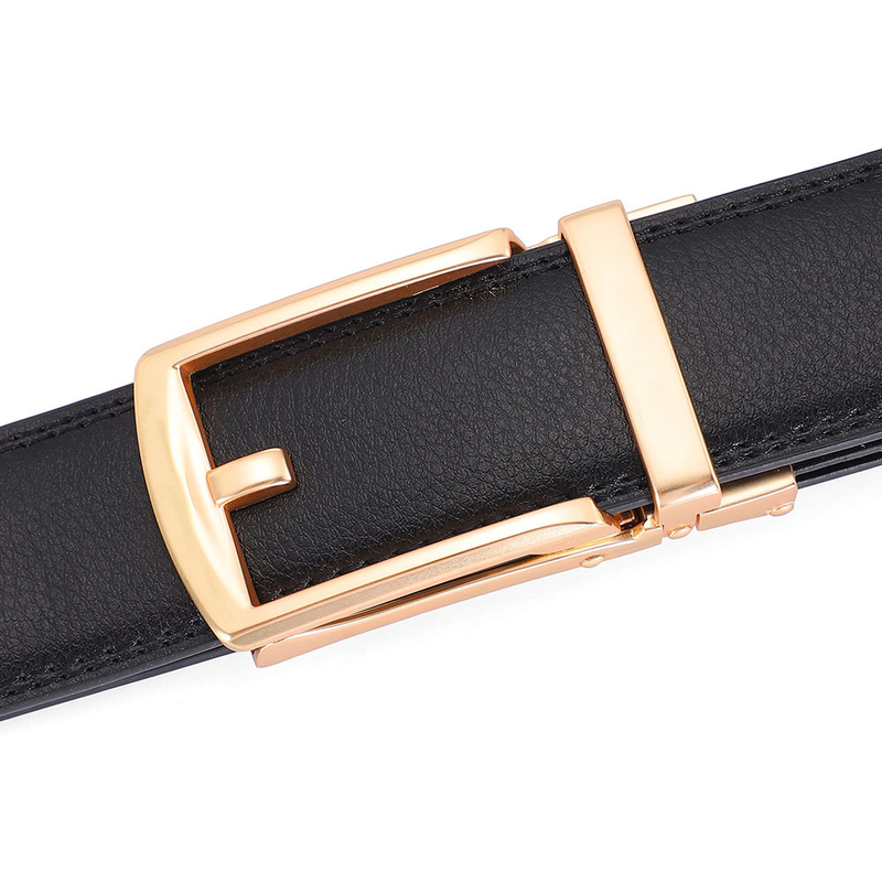 2024 New Fashion Versatile Leather Belt Men's Automatic Buckle Belt Cowhide Belt False Needle Buckle Belt_voghion.com
