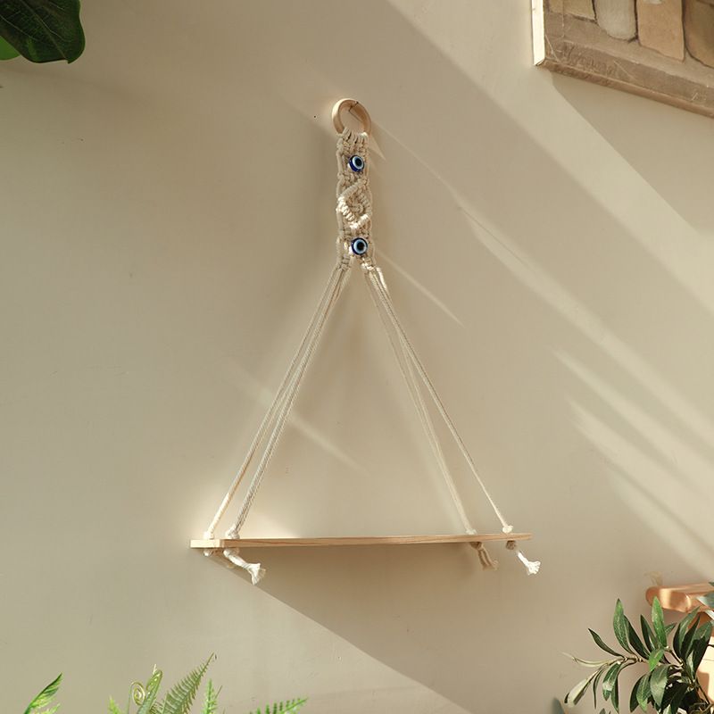 Bohemian handmade cotton rope woven flower pot rack simple homestay balcony bedroom wall decoration pendant_voghion.com