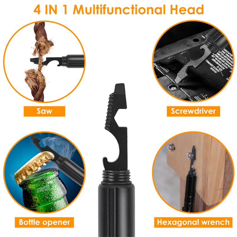 11 In 1 Tactical Pen Gear Set Multi-tool Survival Pen Set Cool Gadget Gift for Men EDC Glass Breaker LED Flashlight Ballpoint Pen Whistle Ink Refills_voghion.com