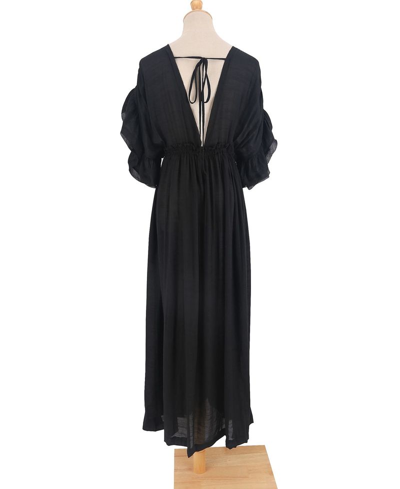 Boho Button Front Cover Up Dress With Belt - Beach Sun Protection Kimono Cardigan For Women_voghion.com