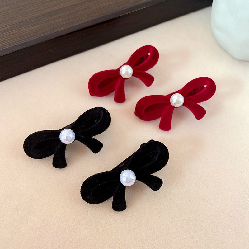 Autumn And Winter New Bow Frontal Hair Side Bangs Clip, Temperament Headwear_voghion.com