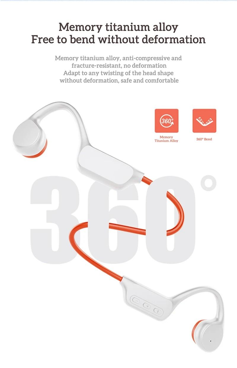IPX8 Waterproof Bone Conduction Headphone Bluetooth5.3 Wireless Ear-hook Headset Built-in MP3 32G Sports Earphone_voghion.com