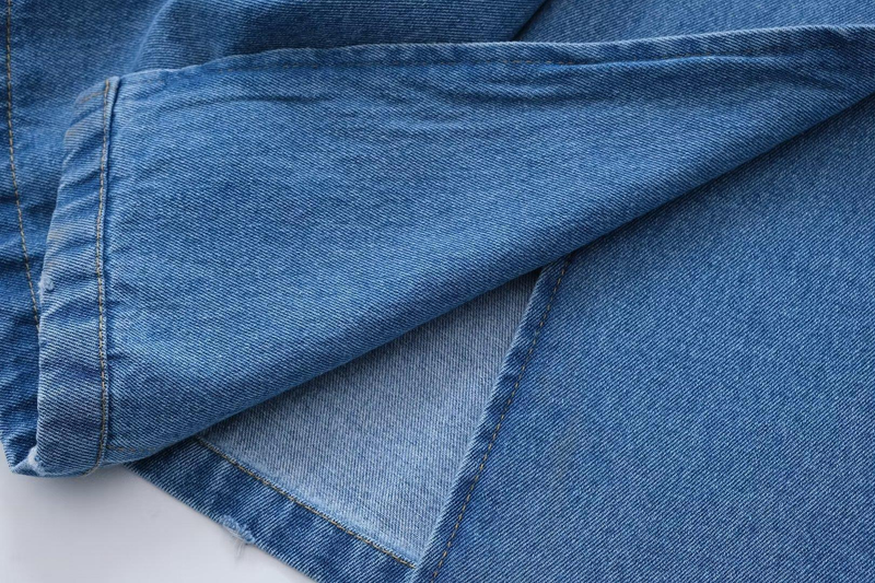 Übergroßer zweireihiger Denim-Trenchcoat – Lässiger Blazer mit Gürtel für Damen_voghion.com