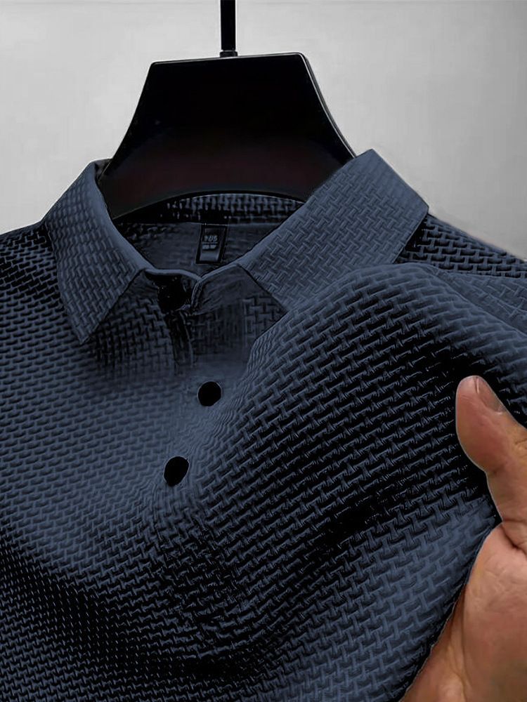 Nuova maglietta a maniche corte in seta ghiacciata di alta qualità Paul da uomo, colletto a camicia, tinta unita estiva_voghion.com