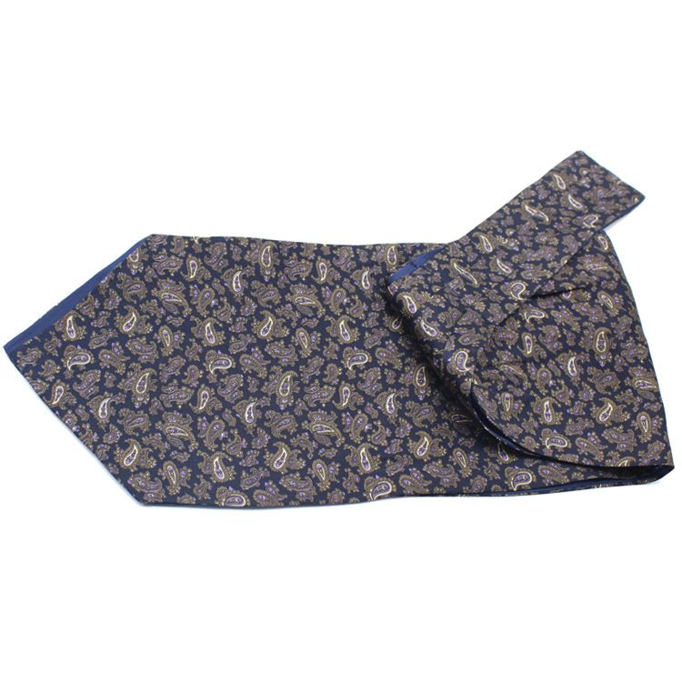 Modischer, doppelseitig bedruckter Halsschal aus Maulbeerseide im Paisley-Muster für Herren_voghion.com