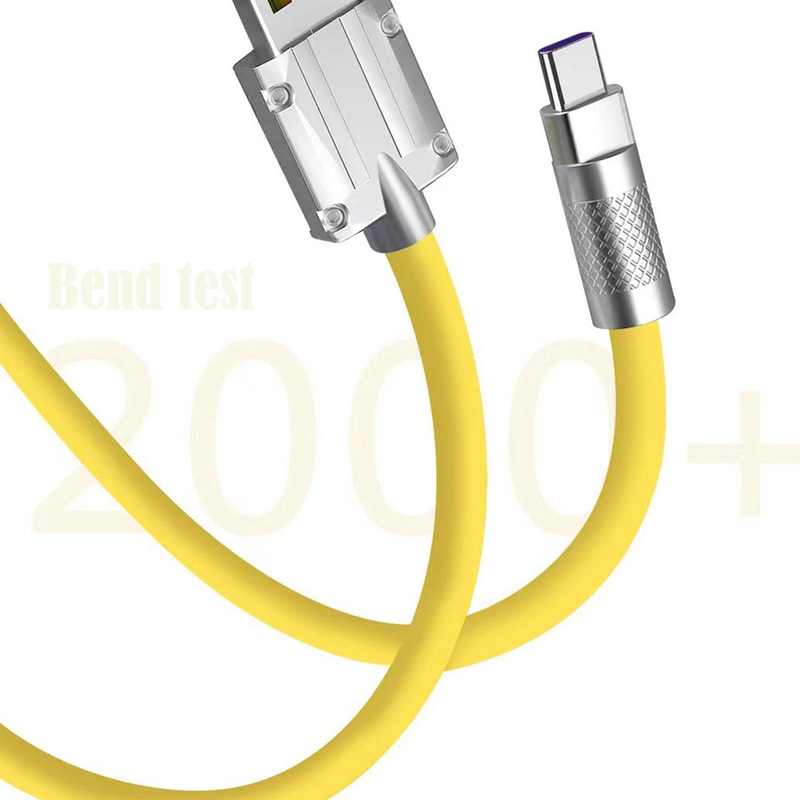 C 120W USB 6A Ultra Hızlı Şarj Kablosu Sıvı Silikon Veri Kablosu C-tipi Şarj Kablosu şarj edilebilir tip_voghion.com