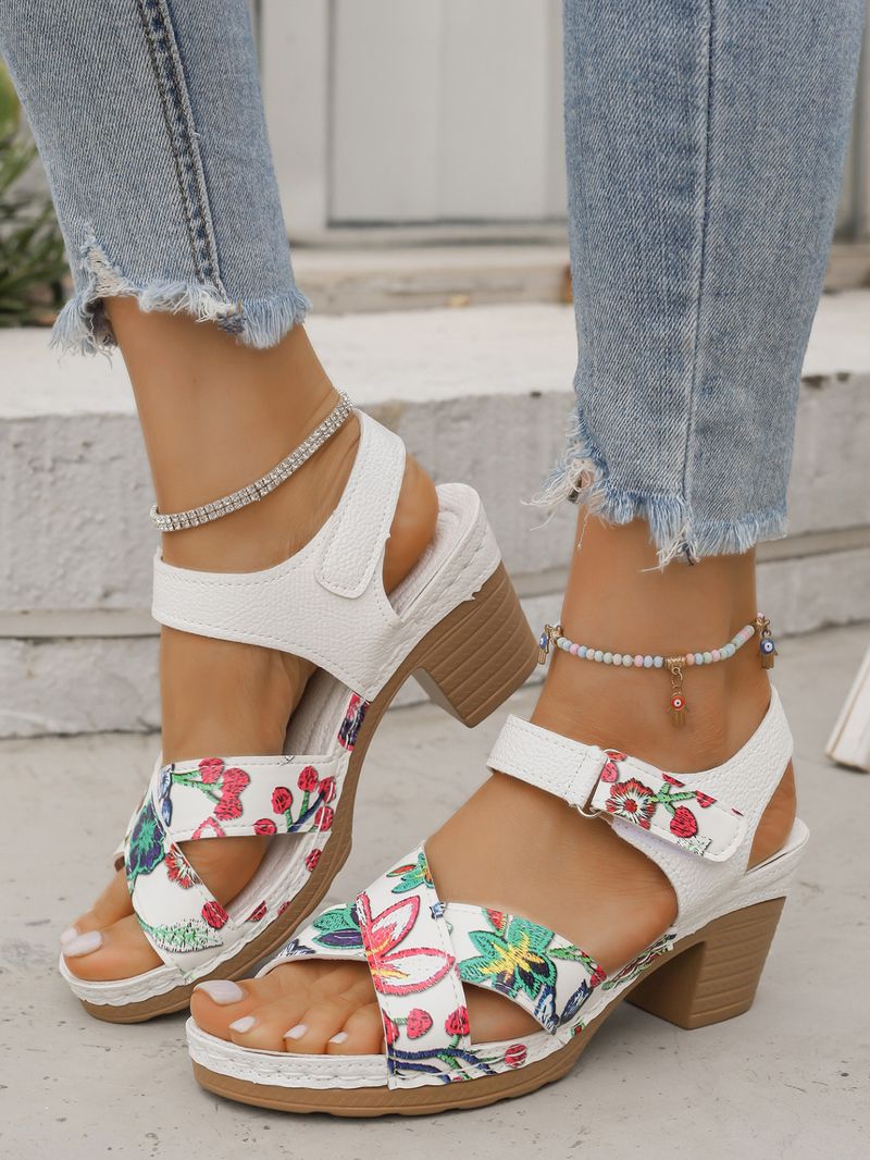 High Heeled Women's Sandals Summer New Open Toe Casual Retro Fish Mouth Sandals_voghion.com