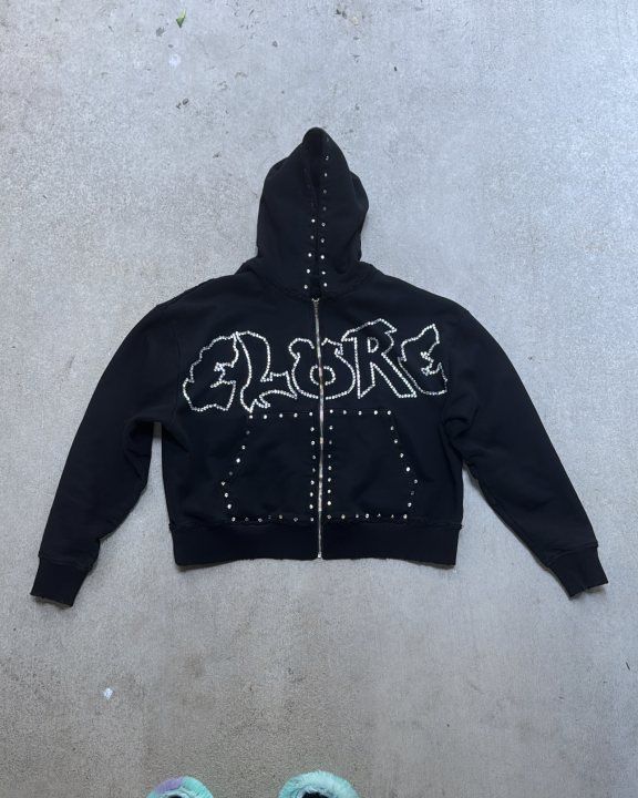 Sudadera con capucha y estampado de diamantes para hombre y mujer, estilo hip hop, estilo urbano, con pantalones cortos_voghion.com