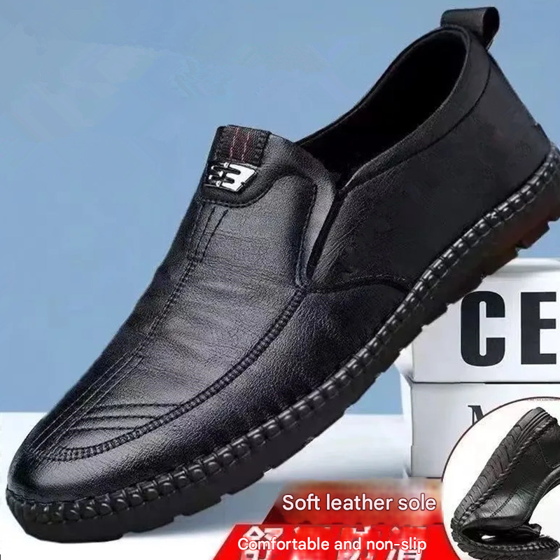 TerraStride Sonderangebot Sohle Weiches Leder Business Casual Neue Herrenschuhe Atmungsaktiv Mittleren Alters Älterer Vater Rutschfest_voghion.com