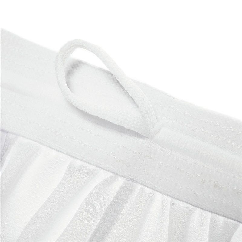 Elite dünne und lockere Fitness-Trainings-Basketballhose in Knielänge, weiße atmungsaktive Shorts, Herren-Shorts_voghion.com