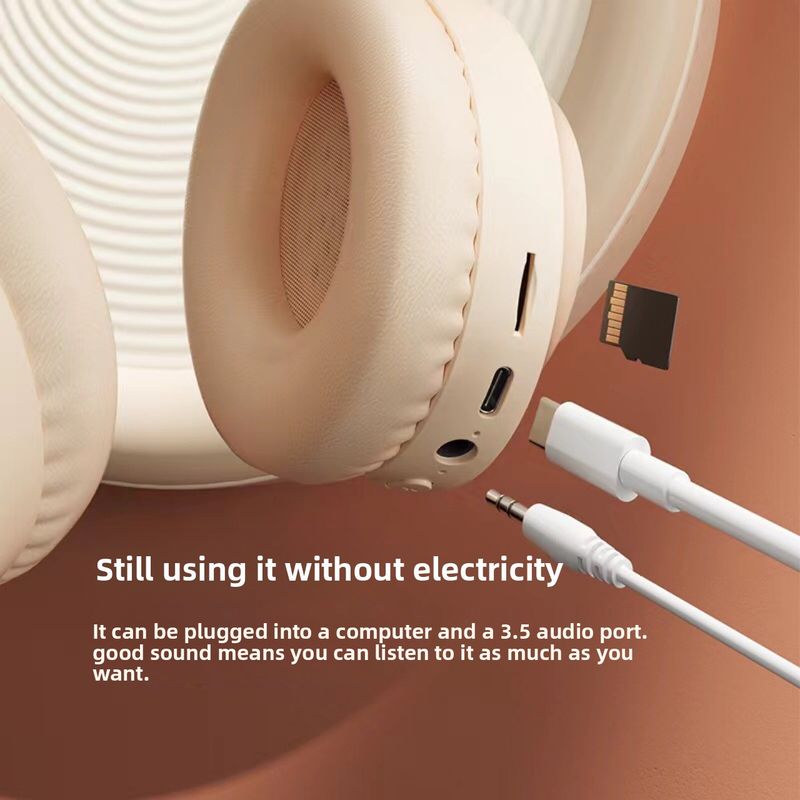 Nuovissimo cuscinetto auricolare a copertura totale rivisto, supporto per illuminazione colorata RGB, slot per scheda, cuffie Bluetooth wireless cablate_voghion.com