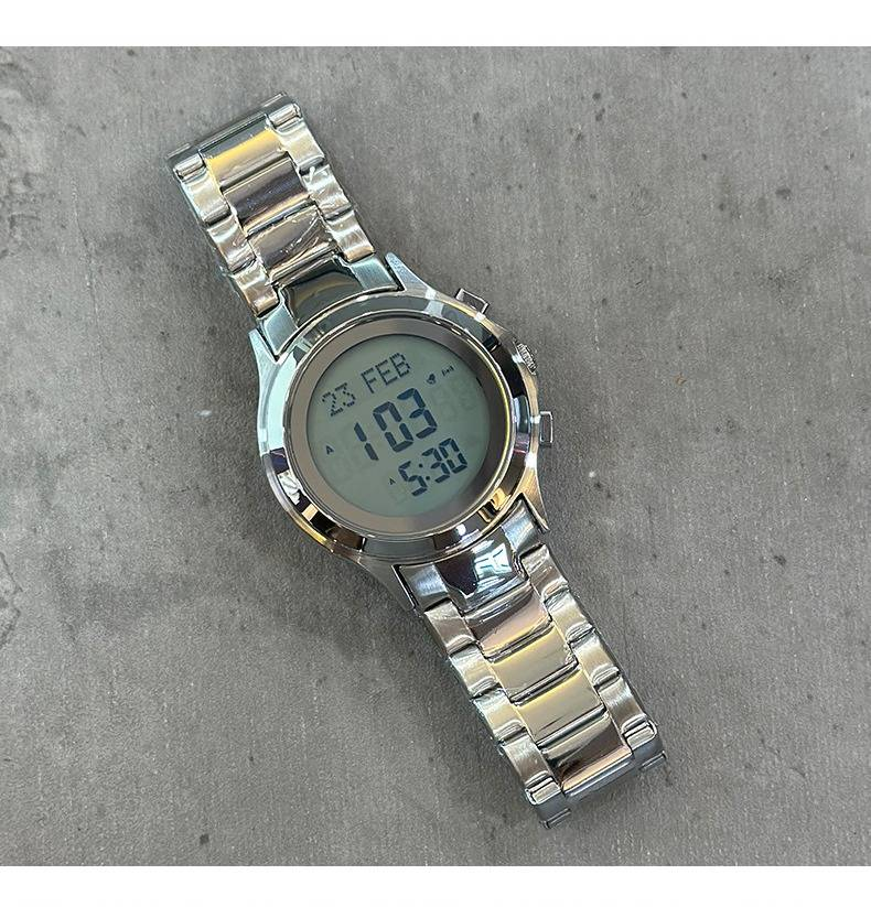 Men's Digital Watch With Multi-Function Features, Stainless Steel Band, Square/Round Dial, 30M Water Resistant Steel Belt Square Electronic Watch_voghion.com