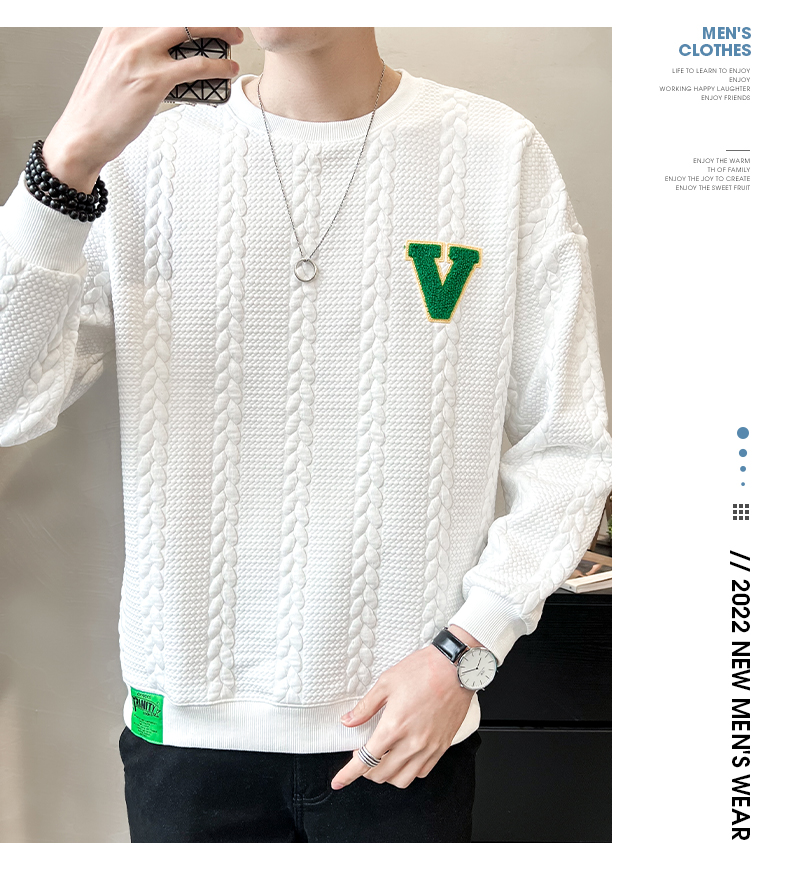 Felpa con cappuccio da uomo dal design unico per l'autunno, nuova fodera primaverile da uomo con collo rotondo di marca alla moda del 2022 con lunga_voghion.com