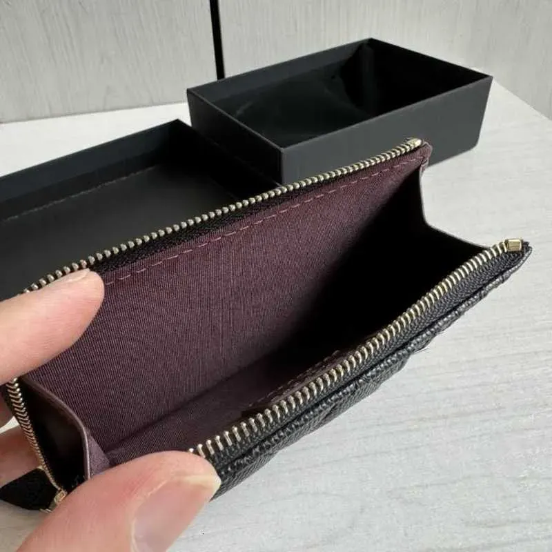 Designer Card Holders Caviar Cowhide Dia Grid Sheepskin Leather Ball Pattern Short Zipper Coin Purse Card Bag Small_voghion.com