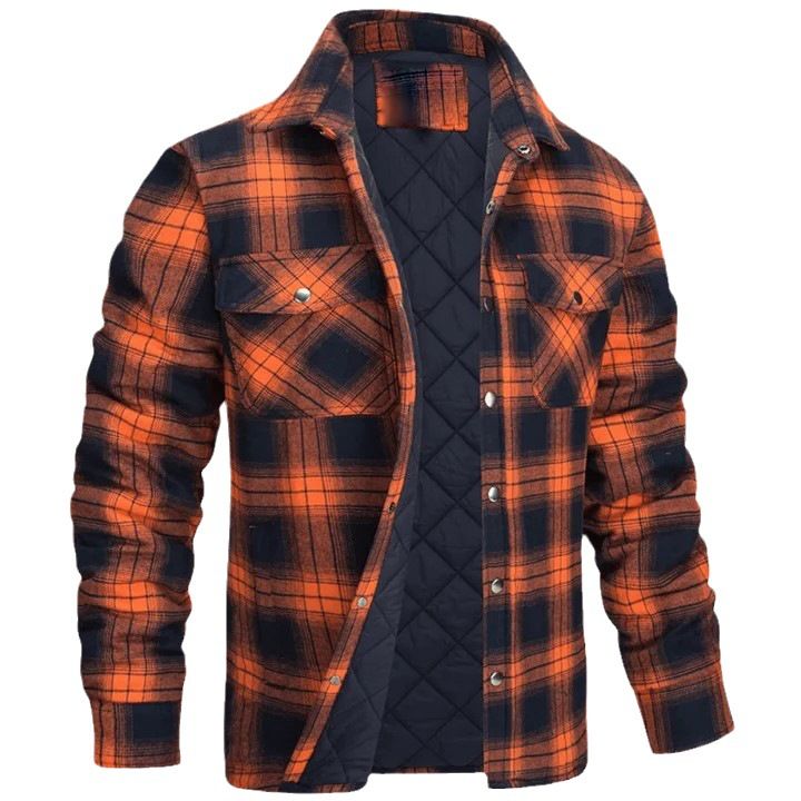 CT 2025 Nuova camicia a quadri spessa con colletto rovesciato a maniche lunghe da uomo_voghion.com