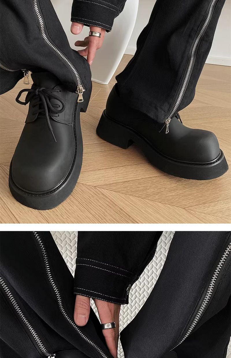 Thick Sole 5cm Couple Retro High Street Ins Big Head Leather Shoes_voghion.com