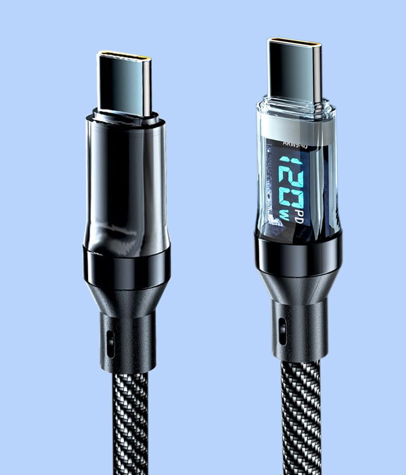 120W Super Fast Dual Type-C Data Compatible With IPhone Huawei Honor Laptop Charging Cable_voghion.com