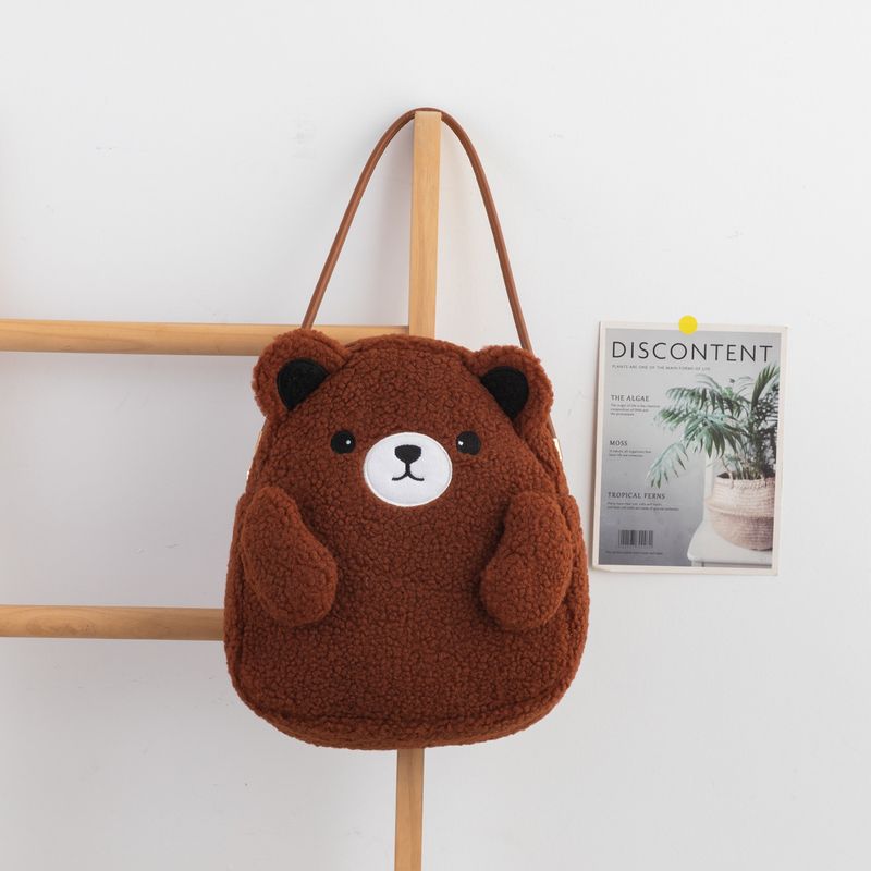 Nuova borsa da donna a tracolla in peluche a forma di orsetto e coniglio, carina e capiente, borsa per il trucco da esterno_voghion.com