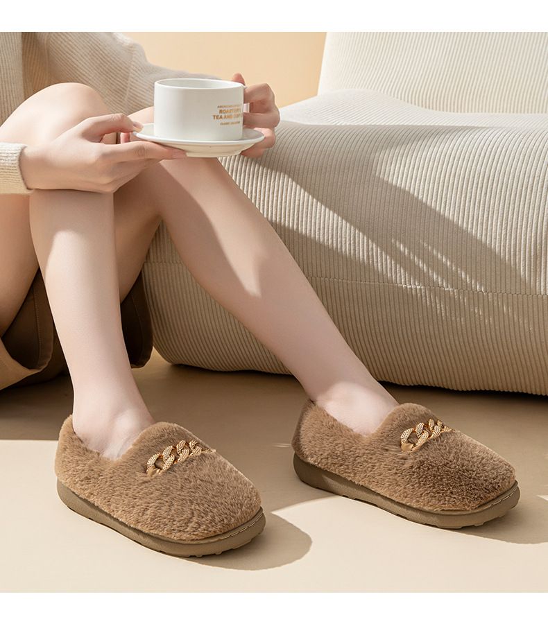 Women's Plush Lined Memory Foam Slippers – Non-Slip Indoor Outdoor House Shoes For Winter Comfort, Soft Fleece & Cushioned Support_voghion.com