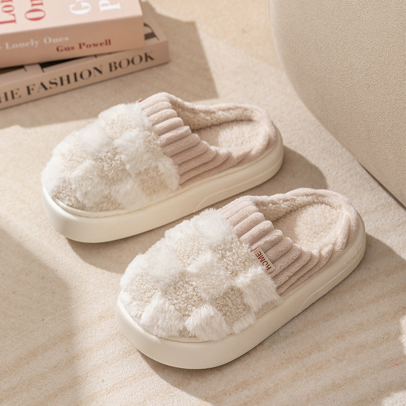 Herren Damen Slipper aus Samt mit offener Spitze, Frühlingsschlafzimmer, gepolstert, maschinenwaschbar, Memory Foam, Hausschuhe_voghion.com