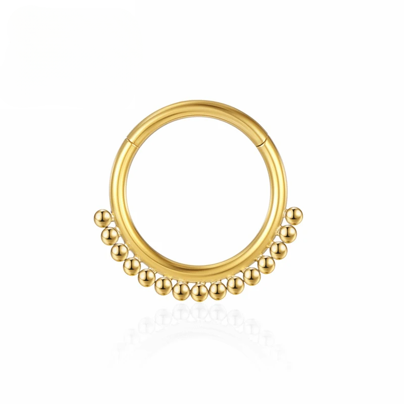 F136 Piercing al naso in titanio, elica, setto, orecchini da 16 G, segmento incernierato, clicker, zircone, labret, orecchio, trago, cartilagine, gioielli all'ingrosso_voghion.com