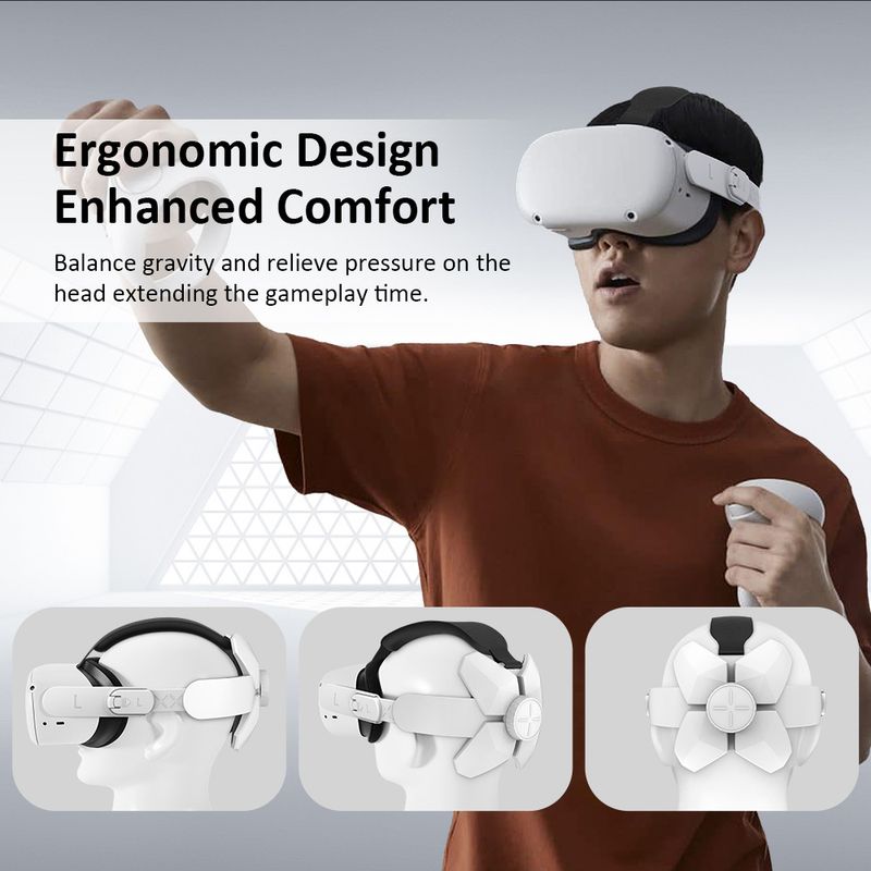 Upgrade Elite pánt Oculus Quest 2 VR headsethez, állítható, kényelmes, puha halópánt Meta Oculus Quest 2 kiegészítőkhöz_voghion.com