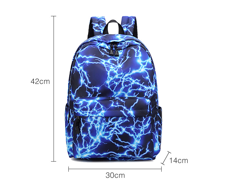 School Bag Middle School Canvas Bag Men's And Women's Travel Printed Backpack Starry Lightning Student Bag_voghion.com